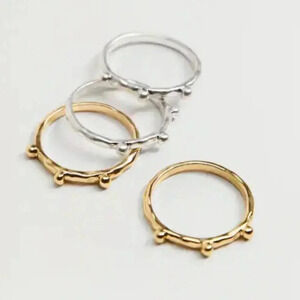 NEW ✨ MANGO Gold and Silver Ring Set New With Tags